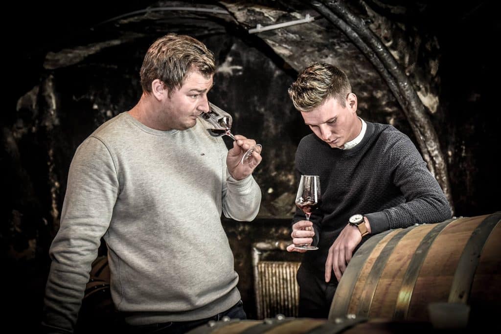 Christian Peitler & Lukas Wrabnigg bei der Weinverkostung